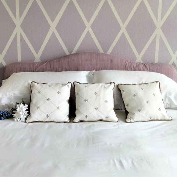 Copper with Creamy Silk Shantung 3 Pillow Set 14 x 14 NEW - Picture 7 of 10